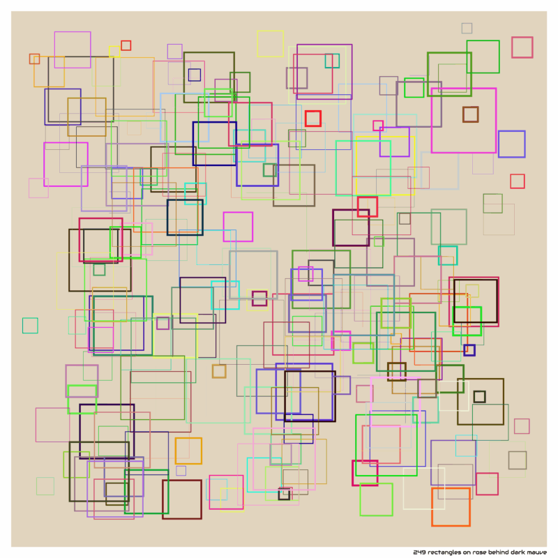 249 rectangles on rose behind dark mauve