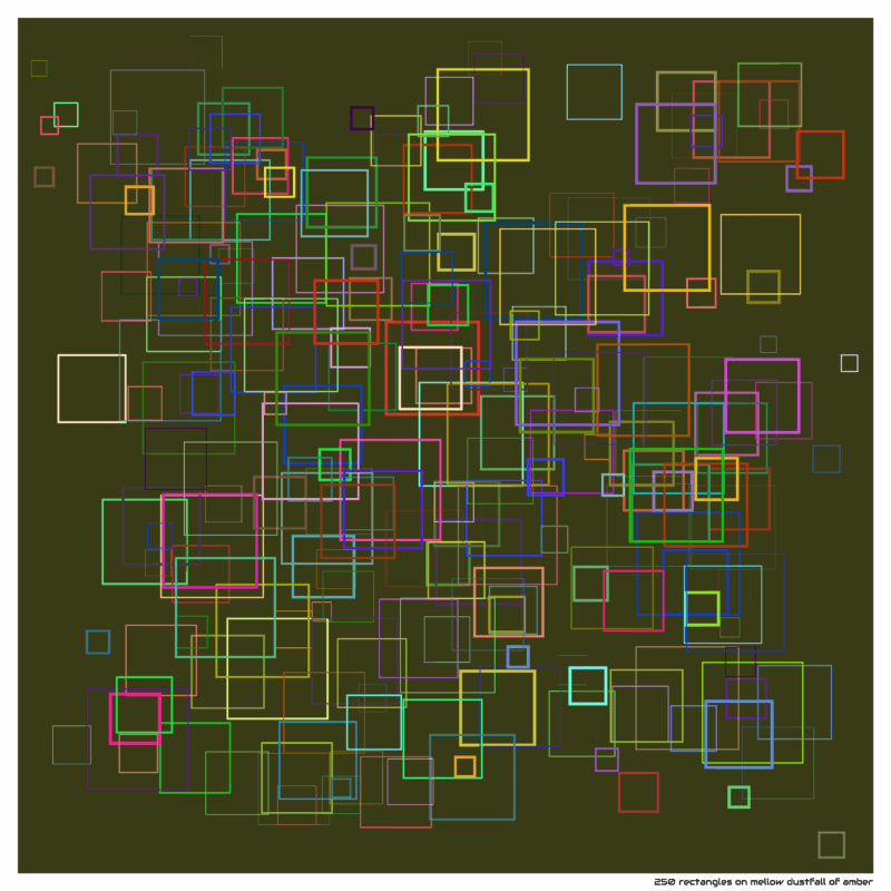 250 rectangles on mellow dustfall of amber
