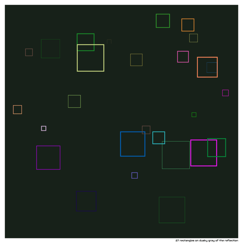 27 rectangles on dusky gray of the reflection