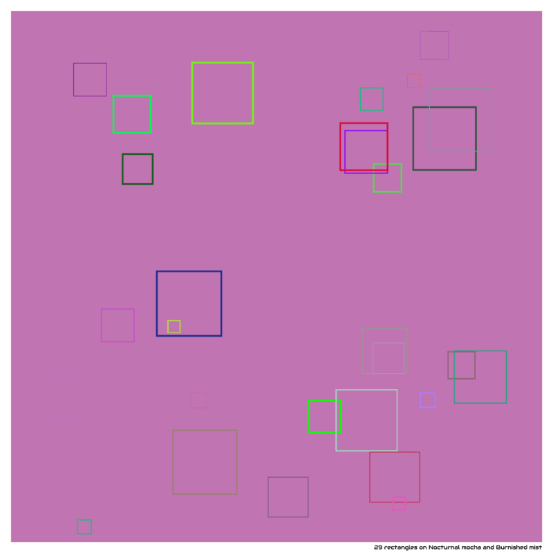 29 rectangles on Nocturnal mocha and Burnished mist