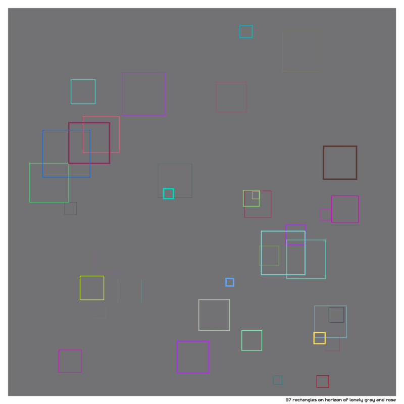 37 rectangles on horizon of lonely gray and rose