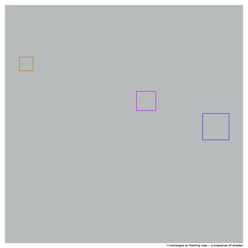 4 rectangles on fleeting rose — a crescendo of shadow