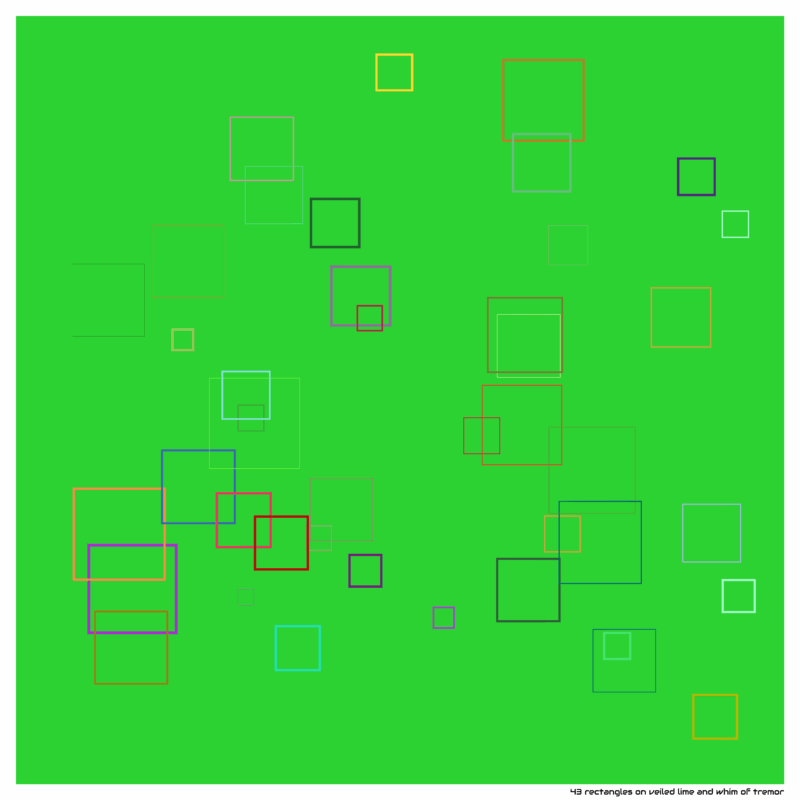43 rectangles on veiled lime and whim of tremor
