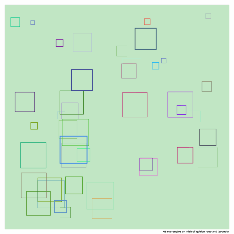 43 rectangles on wish of golden rose and lavender