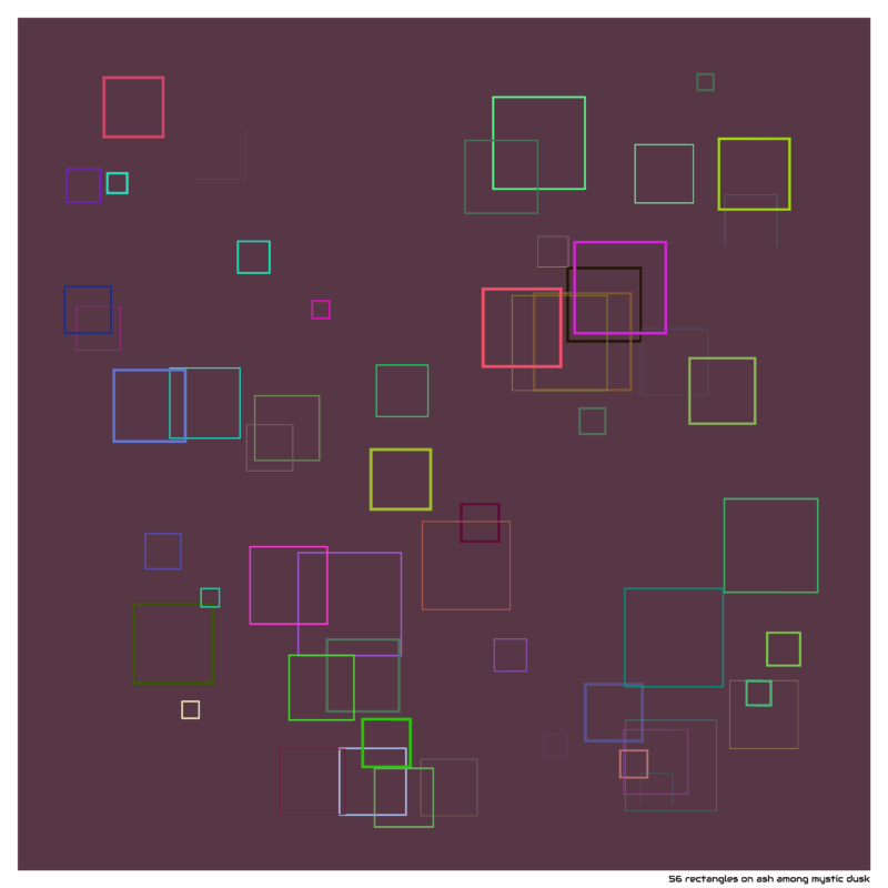 56 rectangles on ash among mystic dusk