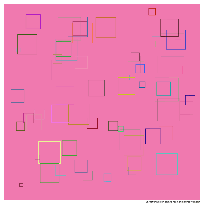 61 rectangles on chilled rose and muted twilight