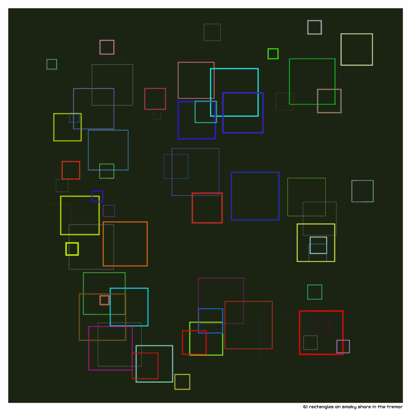 61 rectangles on smoky shore in the tremor