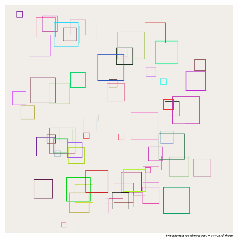64 rectangles on echoing ivory — a ritual of dream