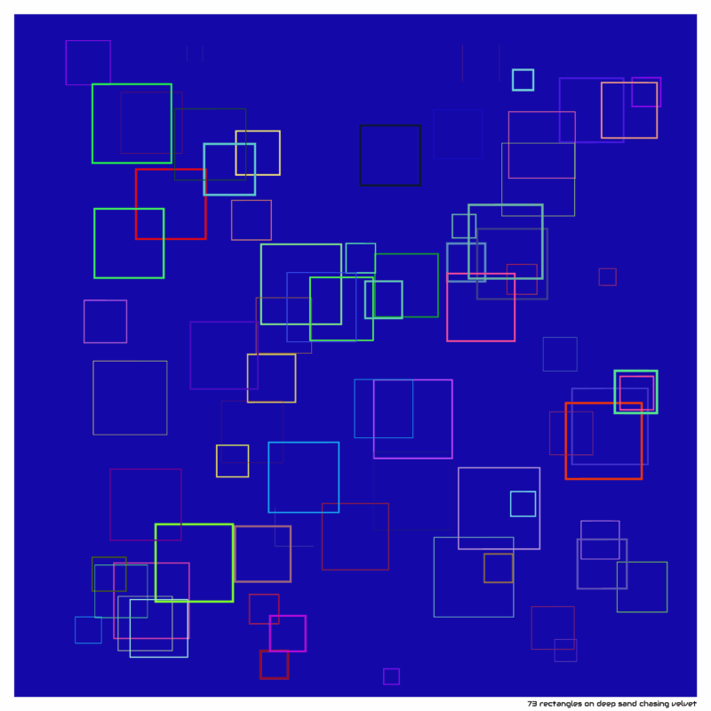 73 rectangles on deep sand chasing velvet