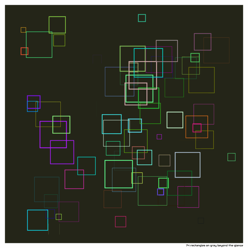 74 rectangles on gray beyond the glance