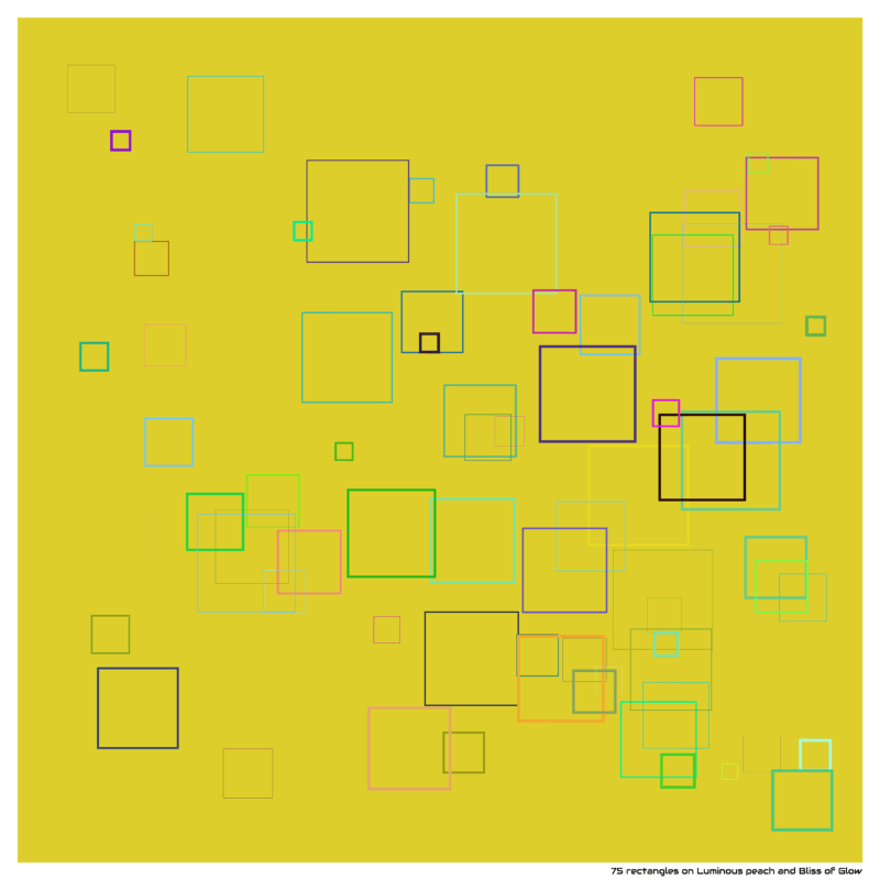75 rectangles on Luminous peach and Bliss of Glow