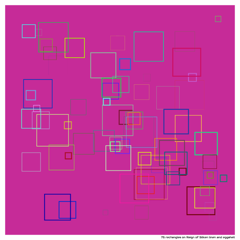 75 rectangles on Reign of Silken linen and eggshell