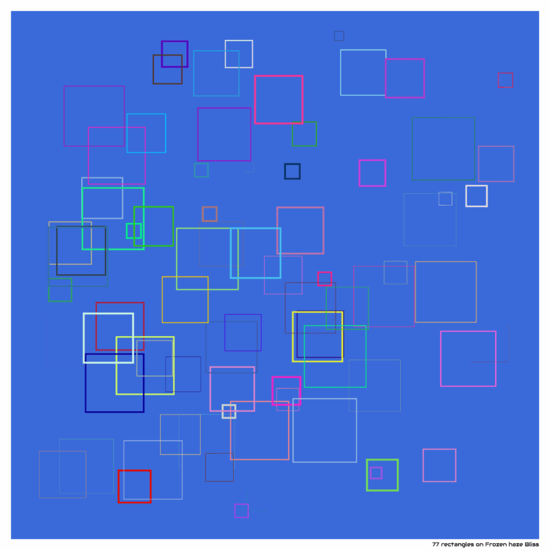 77 rectangles on Frozen haze Bliss
