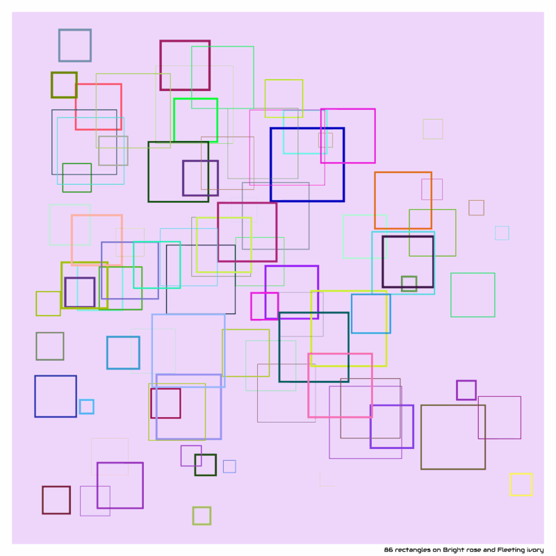 86 rectangles on Bright rose and Fleeting ivory
