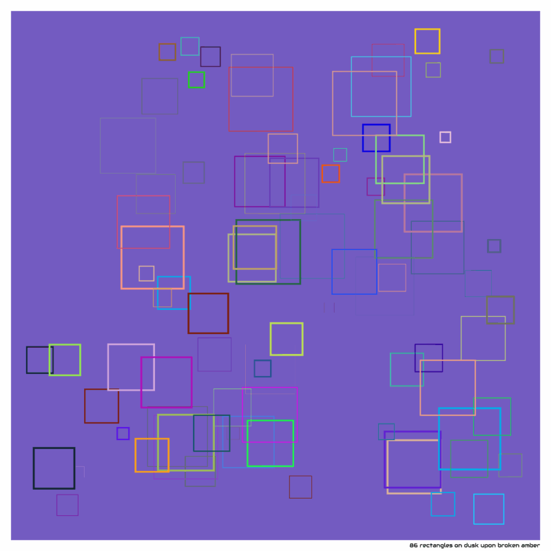 86 rectangles on dusk upon broken amber