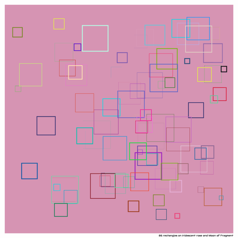 86 rectangles on Iridescent rose and Moon of Fragment