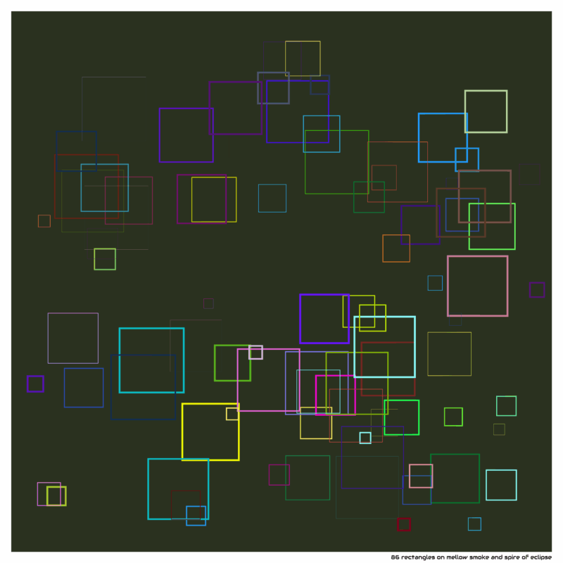 86 rectangles on mellow smoke and spire of eclipse