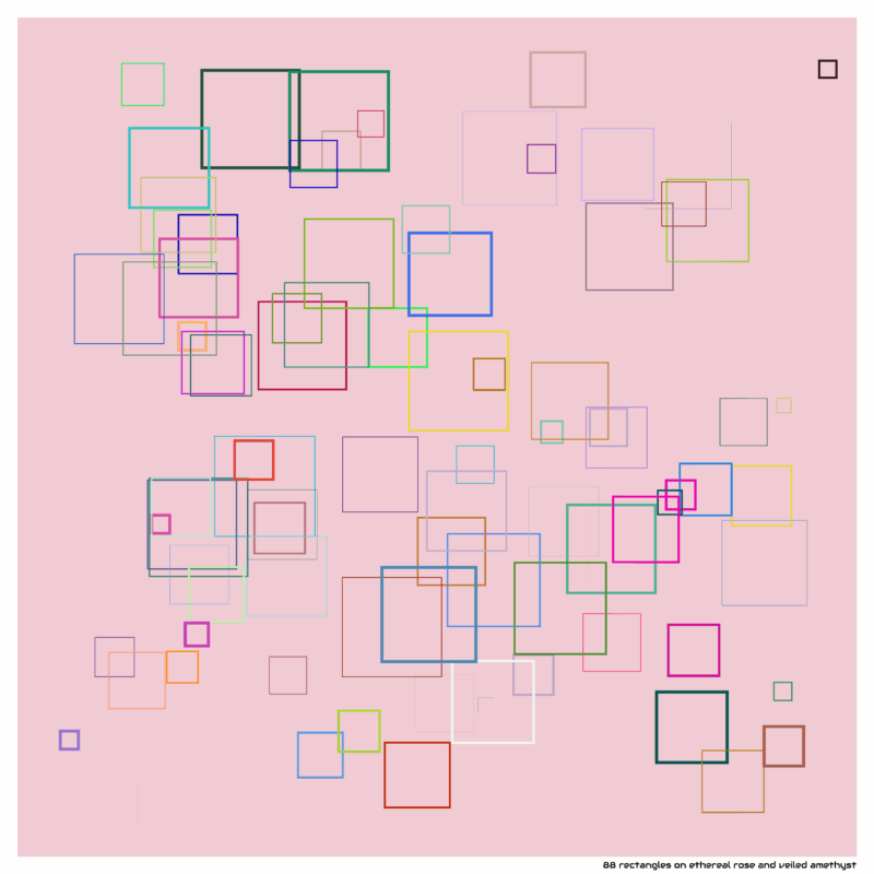 88 rectangles on ethereal rose and veiled amethyst