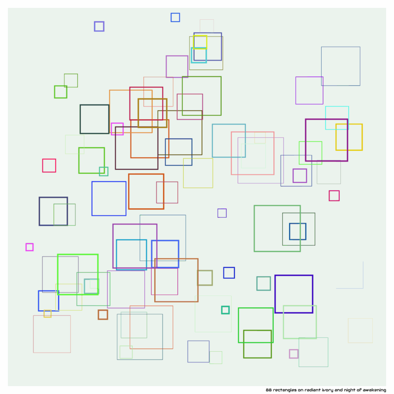 88 rectangles on radiant ivory and night of awakening