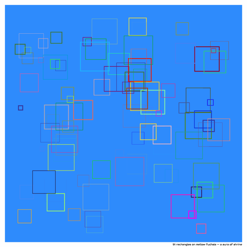 91 rectangles on mellow fuchsia — a aura of shrine