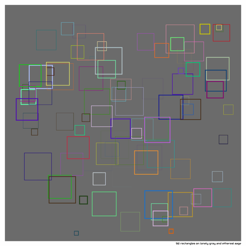 92 rectangles on lonely gray and ethereal sage