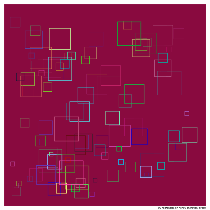 96 rectangles on honey on mellow peach