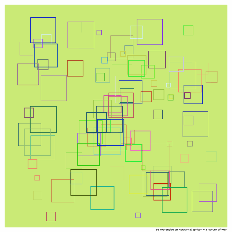 96 rectangles on Nocturnal apricot — a Return of Wish