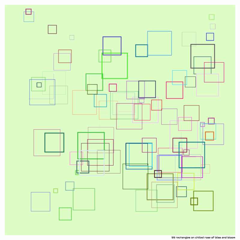99 rectangles on chilled rose of bliss and bloom