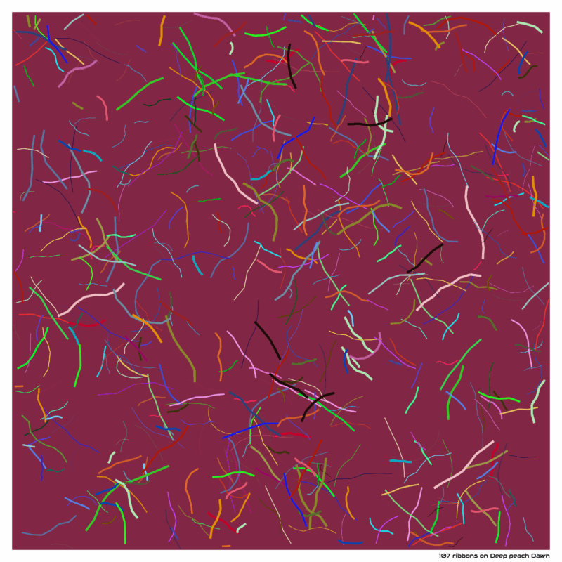 107 ribbons on Deep peach Dawn