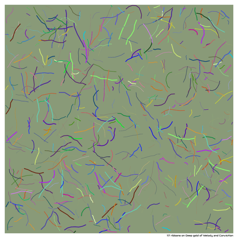 117 ribbons on Deep gold of Melody and Conviction