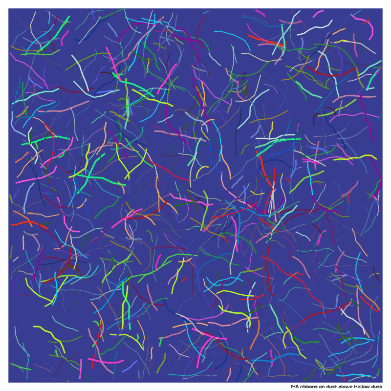 146 ribbons on dust above Hollow dusk
