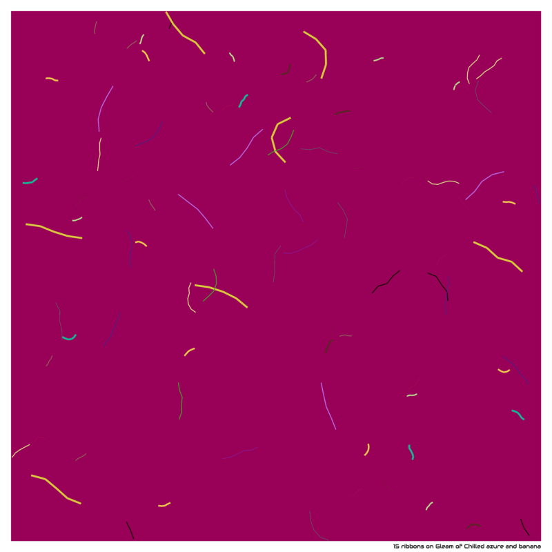 15 ribbons on Gleam of Chilled azure and banana