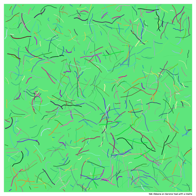 158 ribbons on Serene teal with a Waltz