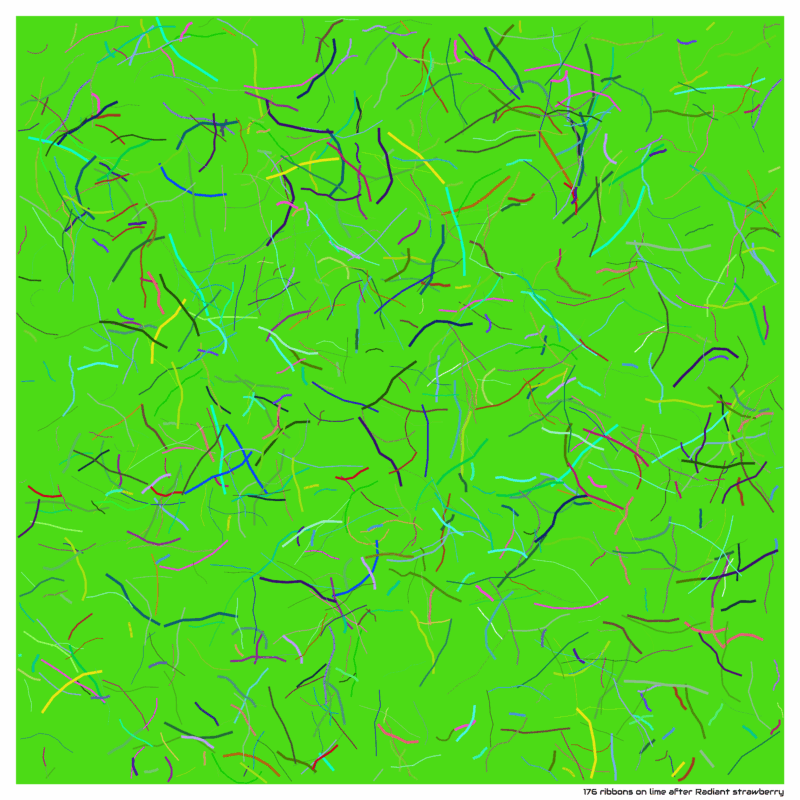 176 ribbons on lime after Radiant strawberry