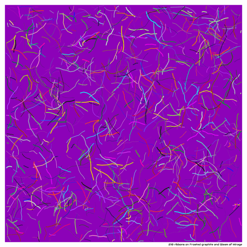210 ribbons on Frosted graphite and Gleam of Mirage
