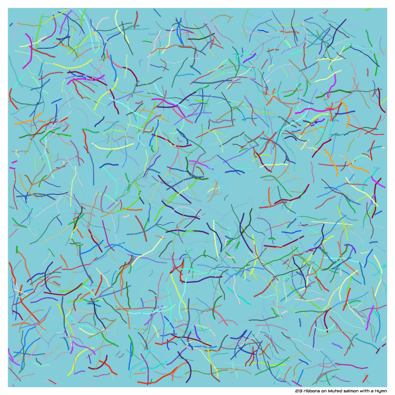 213 ribbons on Muted salmon with a Hymn