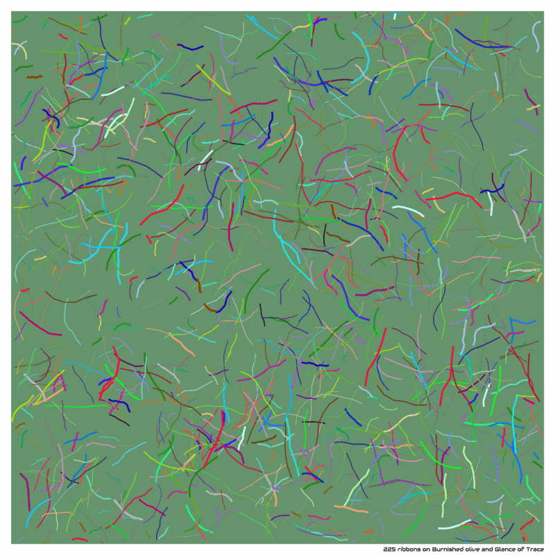 225 ribbons on Burnished olive and Glance of Trace
