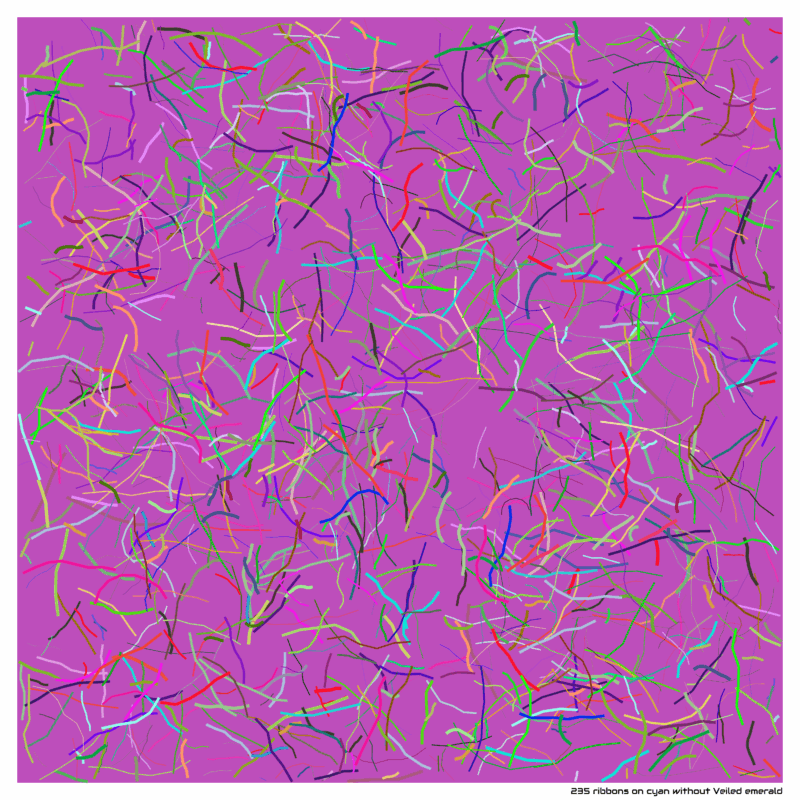 235 ribbons on cyan without Veiled emerald