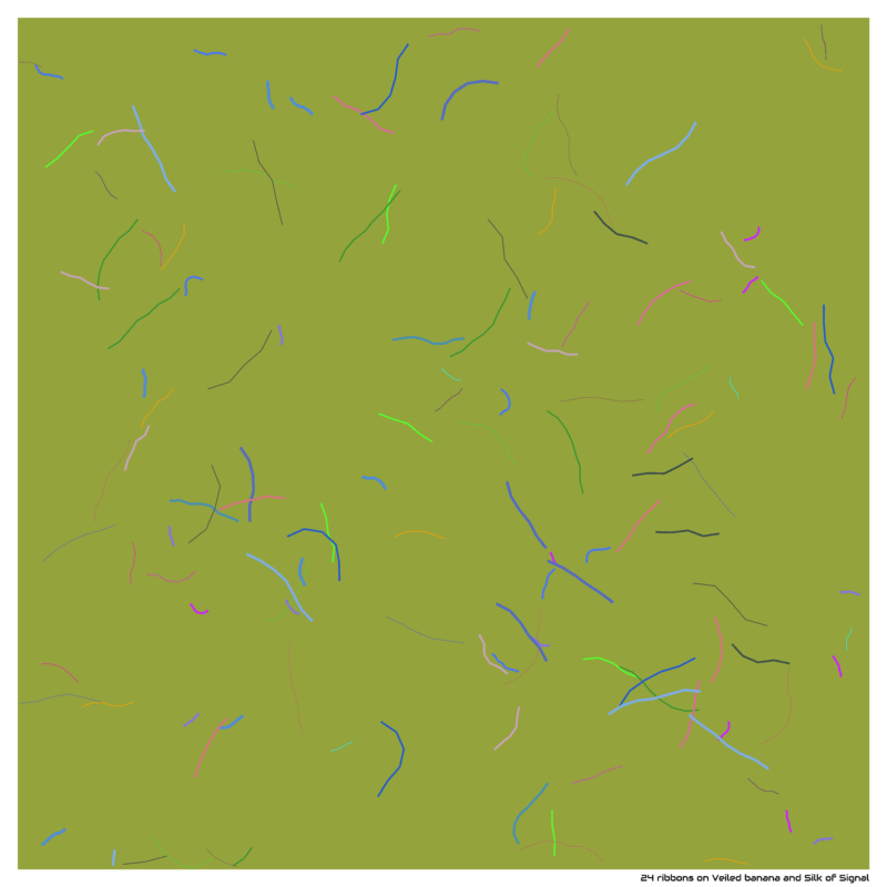 24 ribbons on Veiled banana and Silk of Signal