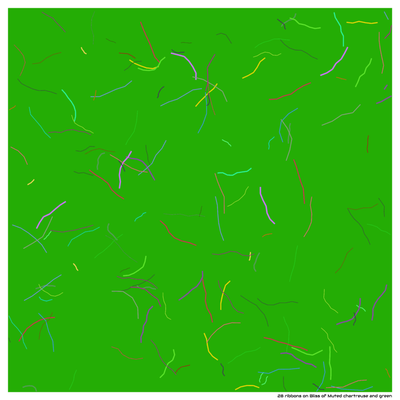 28 ribbons on Bliss of Muted chartreuse and green