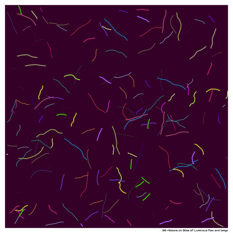 30 ribbons on Bliss of Luminous flax and beige
