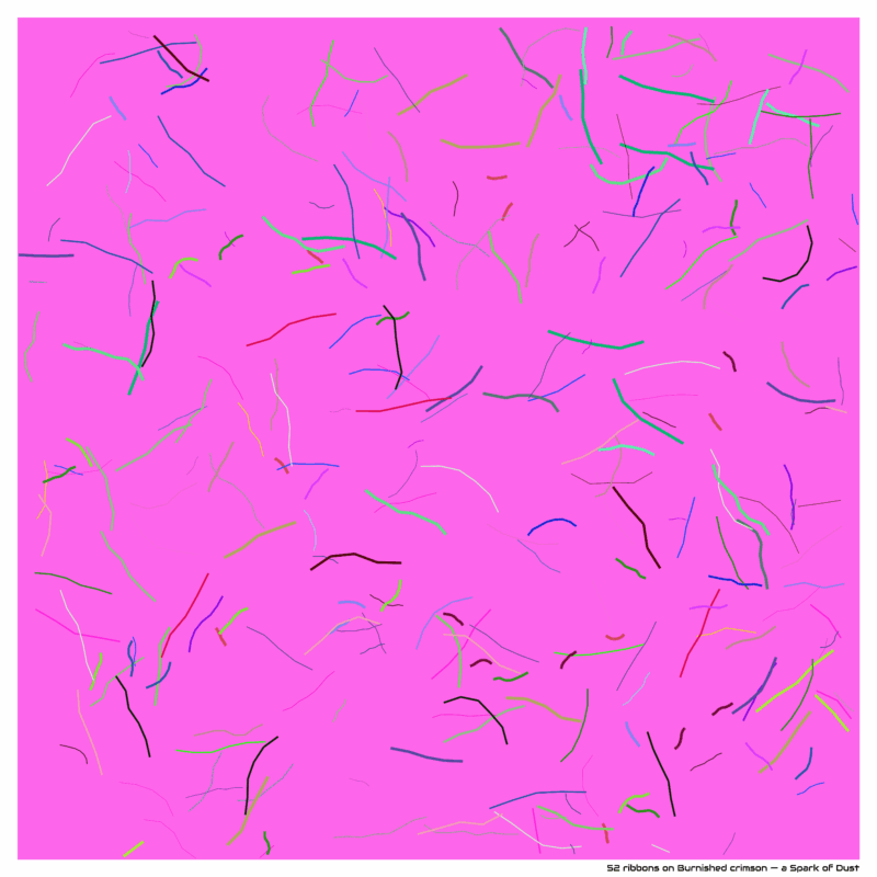 52 ribbons on Burnished crimson — a Spark of Dust