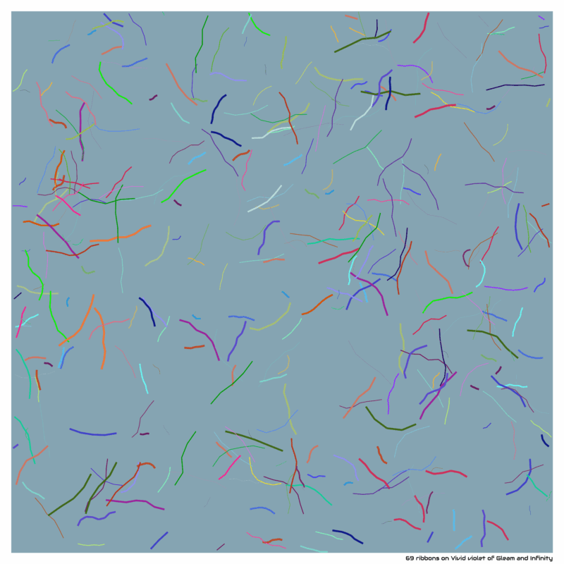 69 ribbons on Vivid violet of Gleam and Infinity