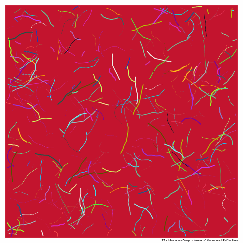 75 ribbons on Deep crimson of Verse and Reflection