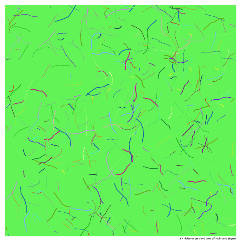 87 ribbons on Vivid lime of Ruin and Signal