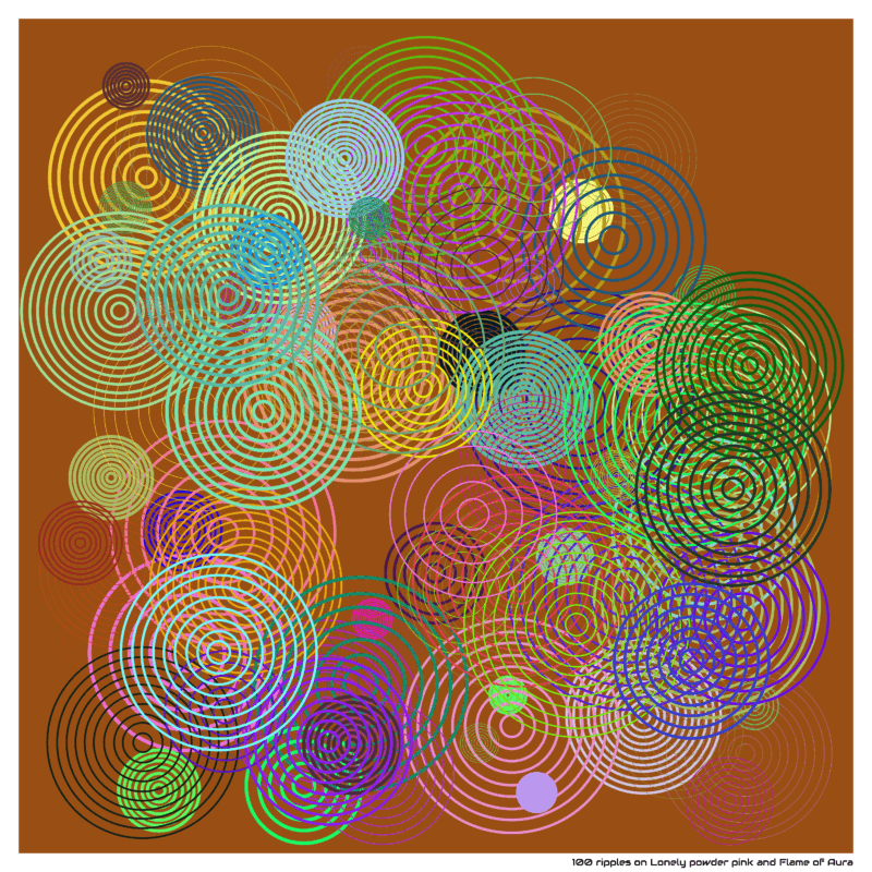 100 ripples on Lonely powder pink and Flame of Aura
