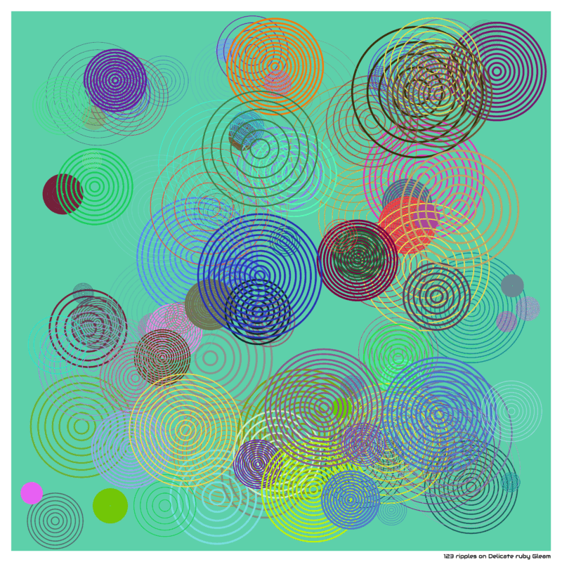 123 ripples on Delicate ruby Gleam