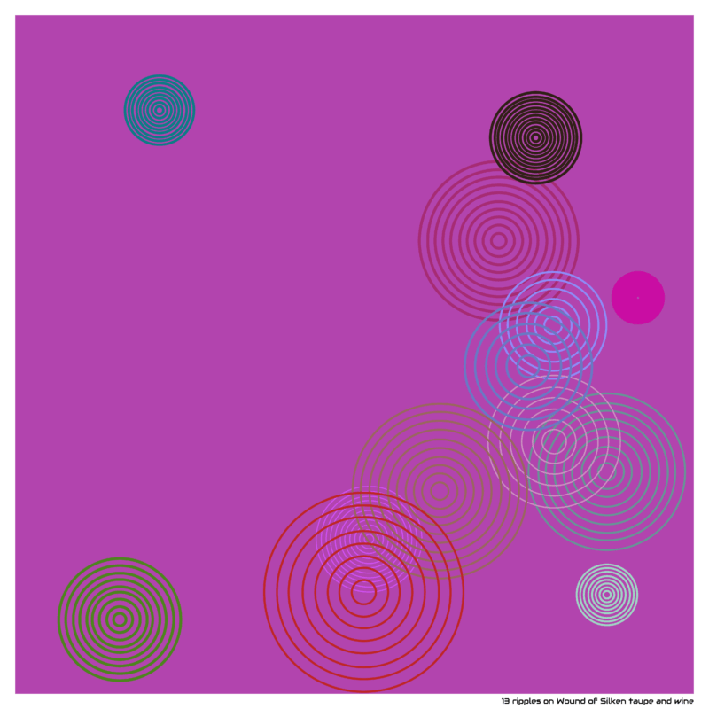 13 ripples on Wound of Silken taupe and wine