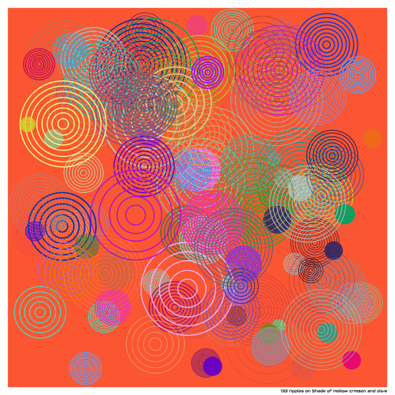 133 ripples on Shade of Hollow crimson and olive
