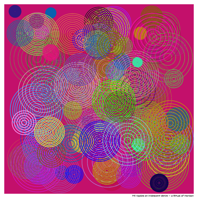 141 ripples on Iridescent denim — a Ritual of Horizon